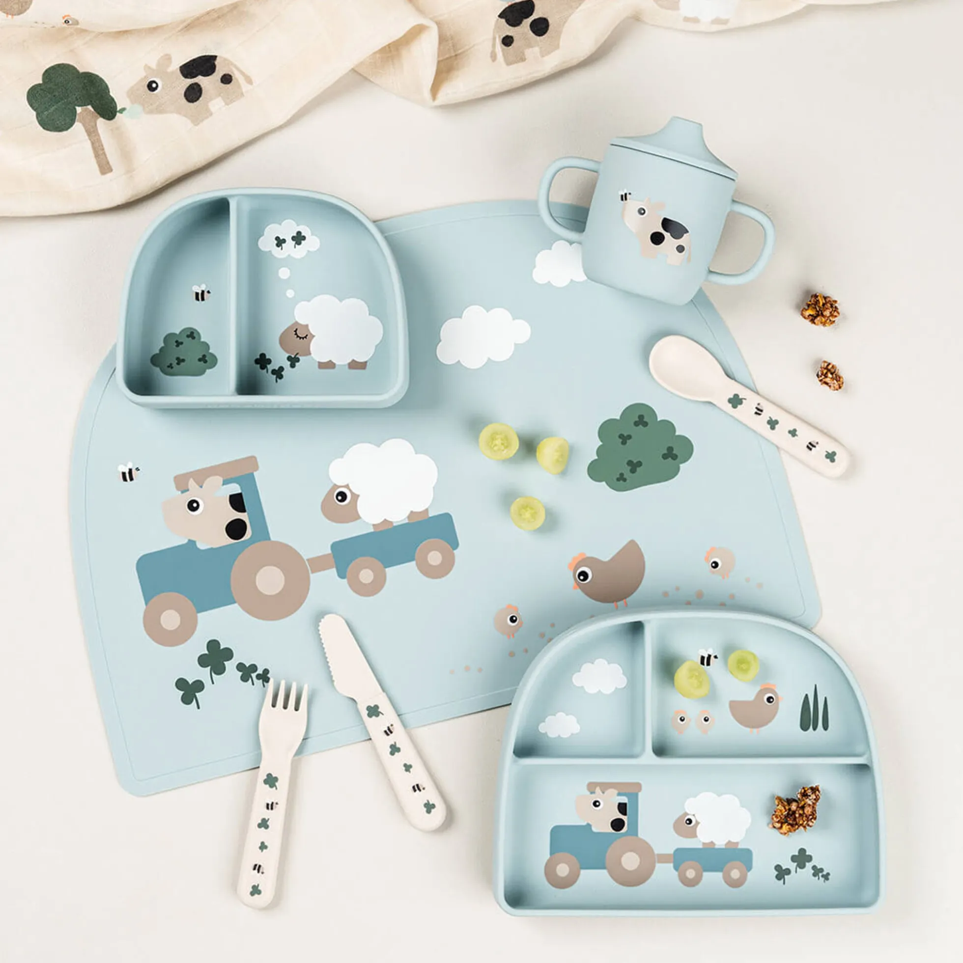 Tiny farm silikone tudkop 2 hanke, blue