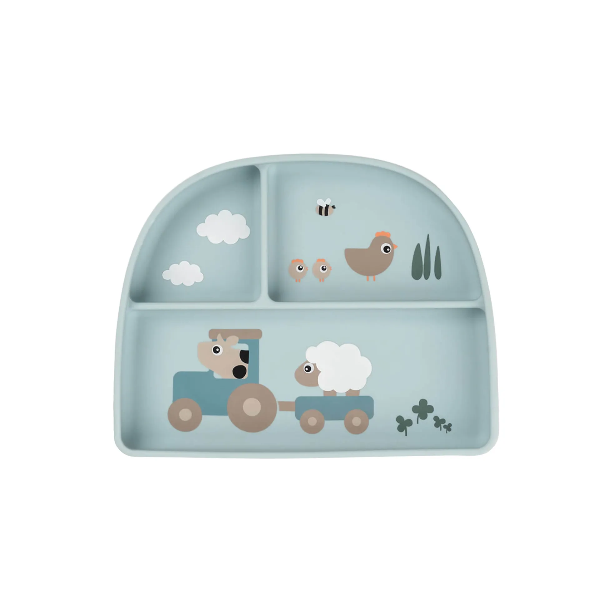 Tiny farm stick&stay inddelt tallerken, blue