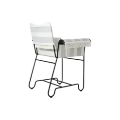 Tropique Dining Chair with Fringes, Leslie Stripe Limonta 20/classic black