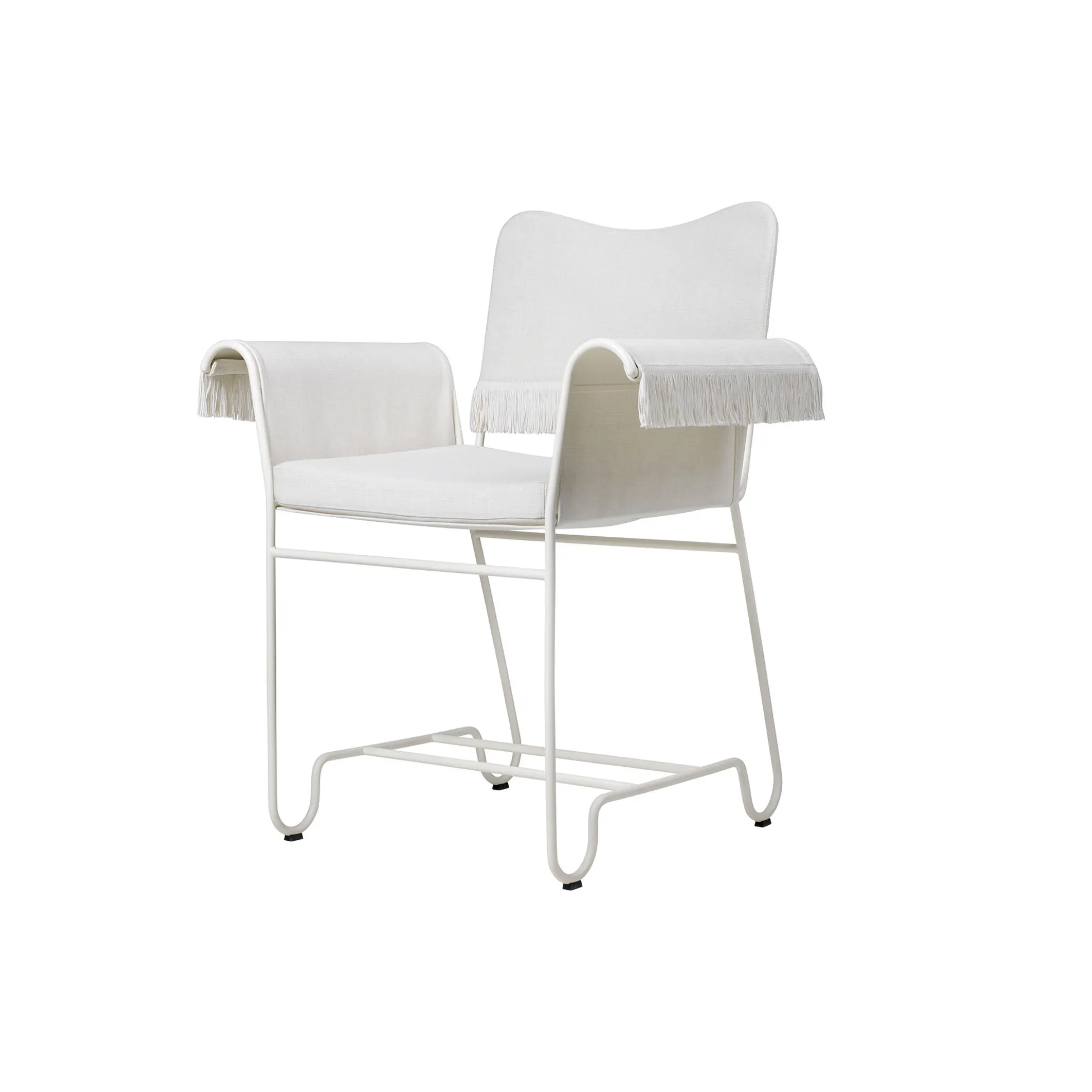 Tropique Dining Chair with Fringes, Udine Limonta 06/classic white