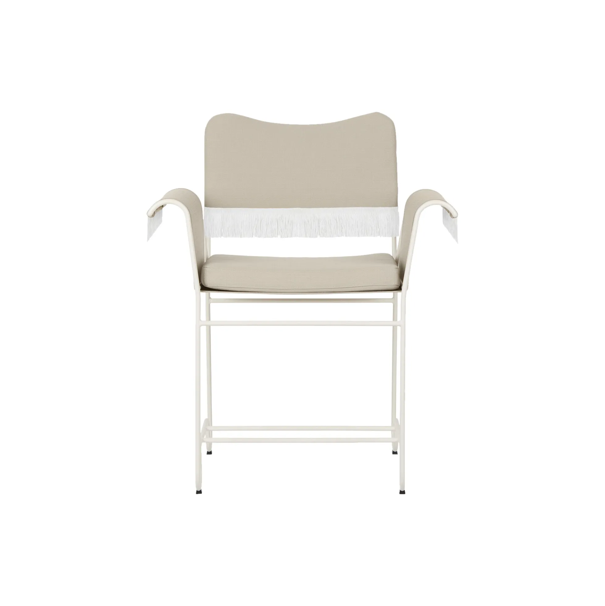 Tropique Dining Chair with Fringes, Leslie Limonta 12/classic white semi matt