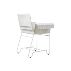 Tropique Dining Chair with Fringes, Leslie Limonta 06/classic white semi matt