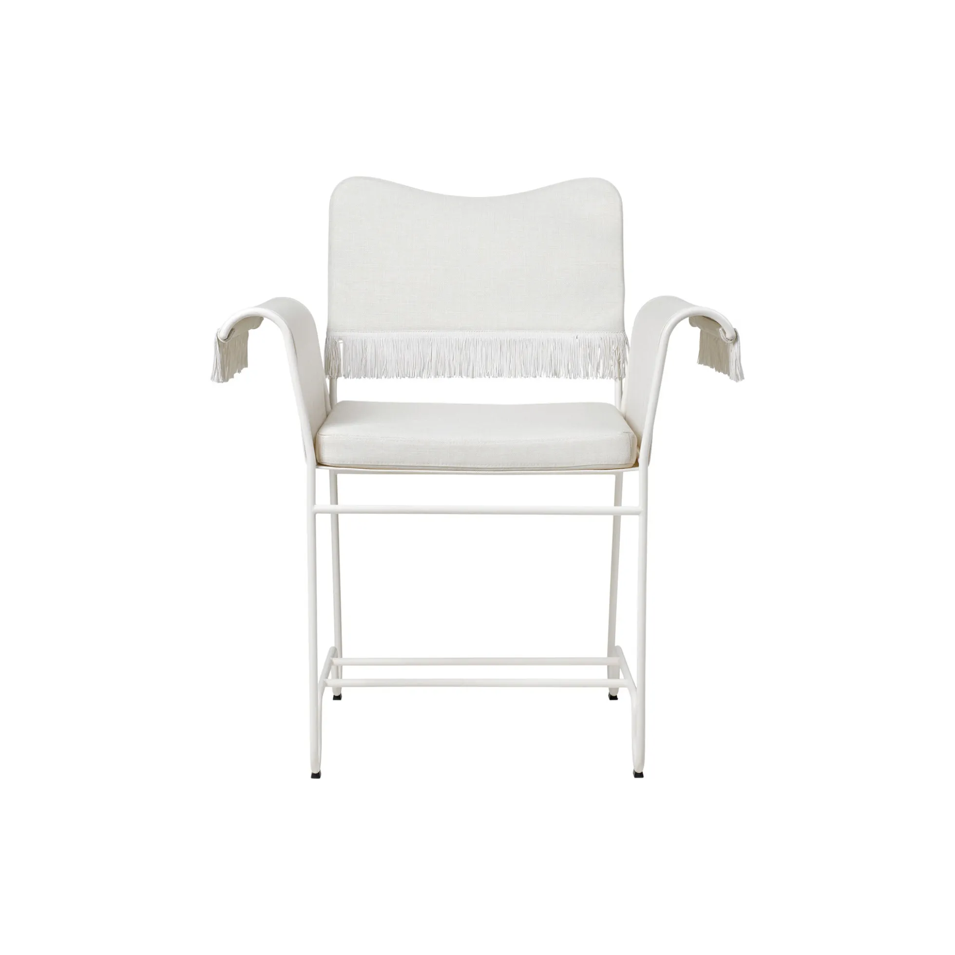 Tropique Dining Chair with Fringes, Leslie Limonta 06/classic white semi matt