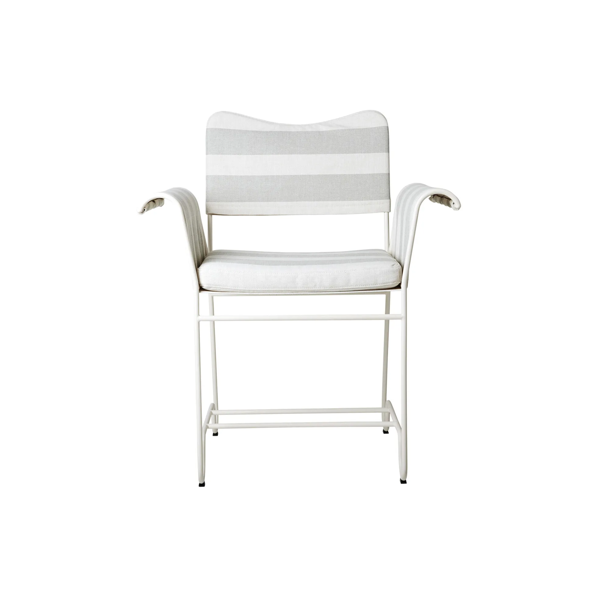 Tropique Dining Chair without Fringes, Leslie Stripe Limonta 20/classic white semi matt