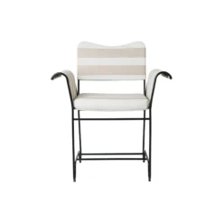 Tropique Dining Chair without Fringes, Leslie Stripe Limonta 40/classic black