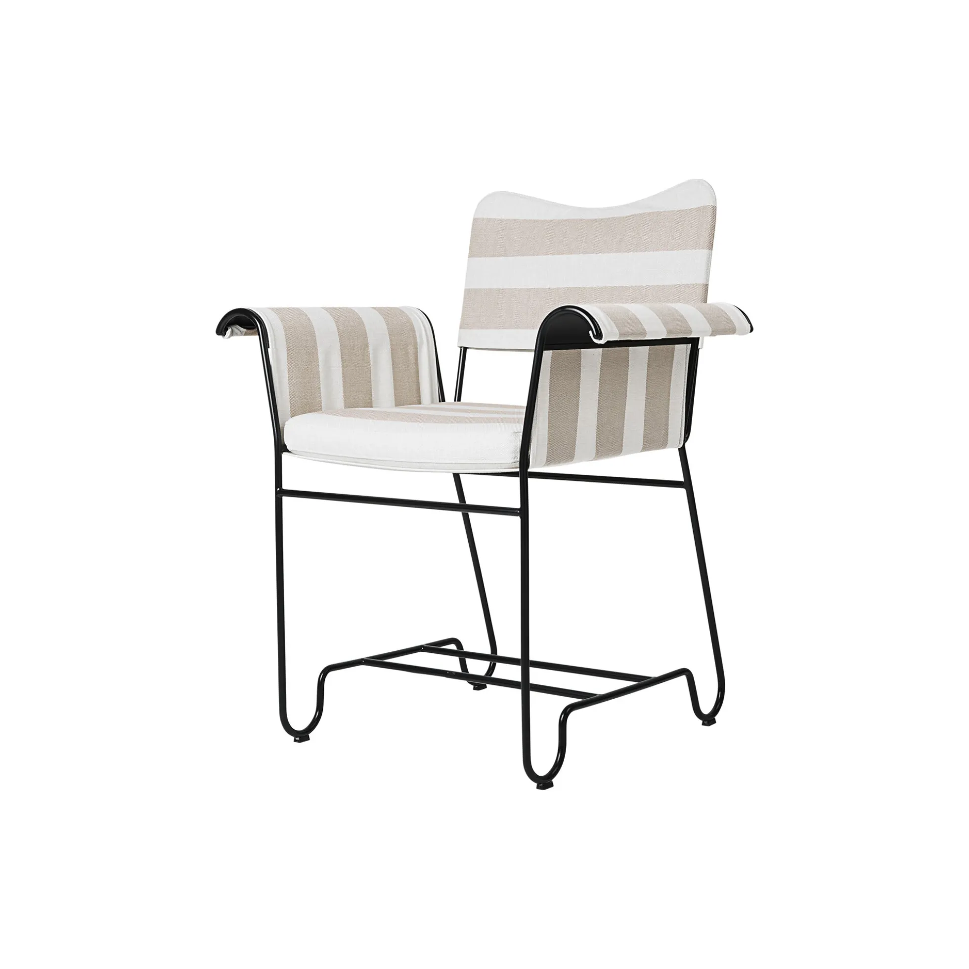 Tropique Dining Chair without Fringes, Leslie Stripe Limonta 40/classic black