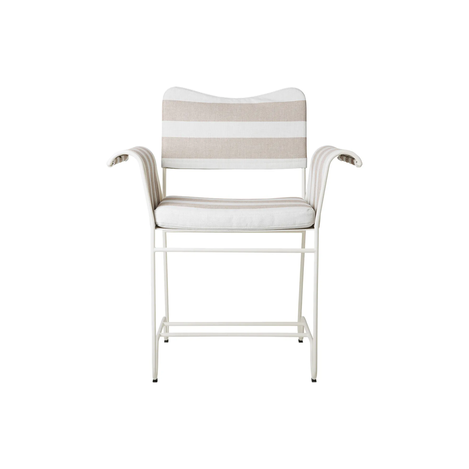 Tropique Dining Chair without Fringes, Leslie Stripe Limonta 40/classic white semi matt