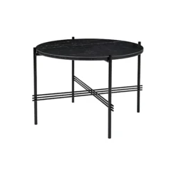 TS Coffee Table Ø55, black marquina marble/black