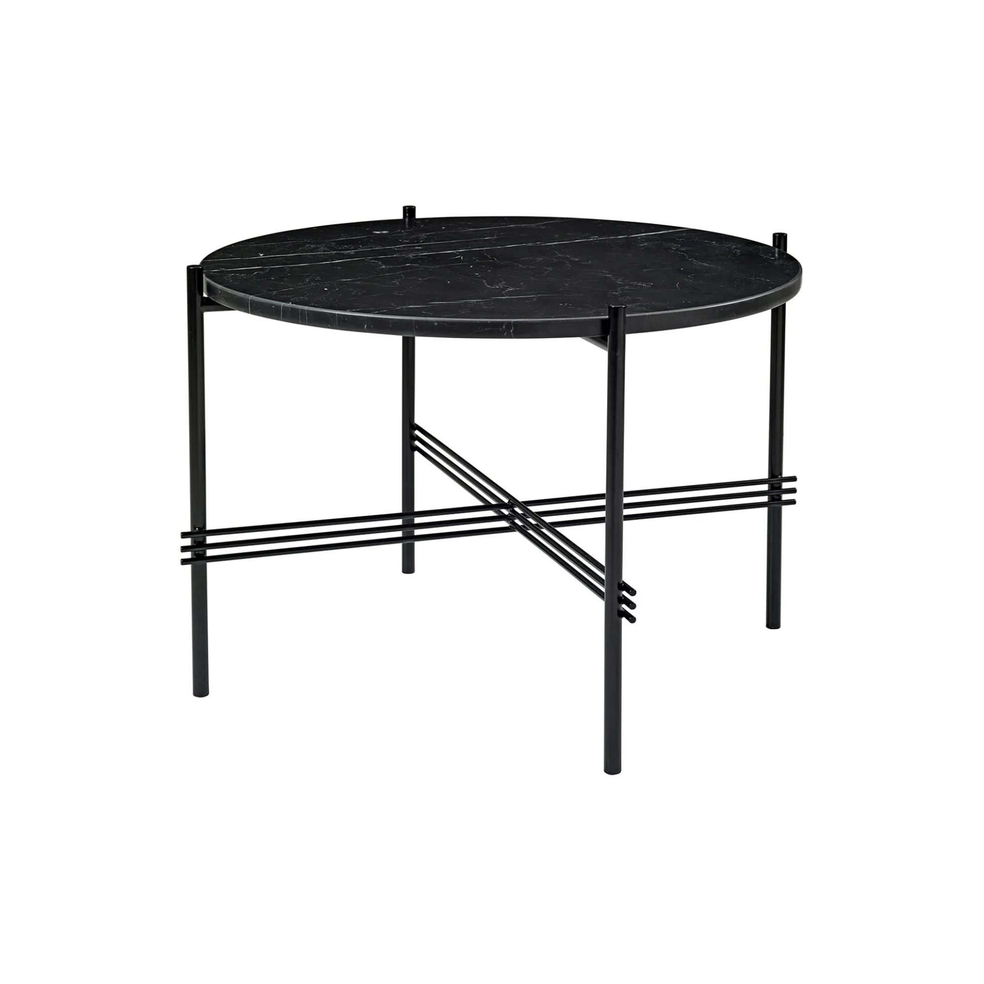 TS Coffee Table Ø55, black marquina marble/black