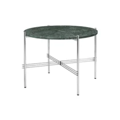 TS Coffee Table Ø55, green guatemala marble/steel