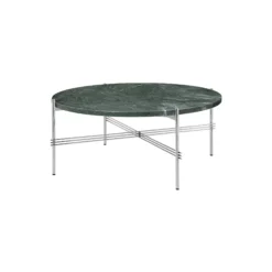 TS Coffee Table Ø80, green guatemala marble/steel