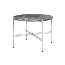 TS Coffee Table Ø55, grey emperador marble/steel