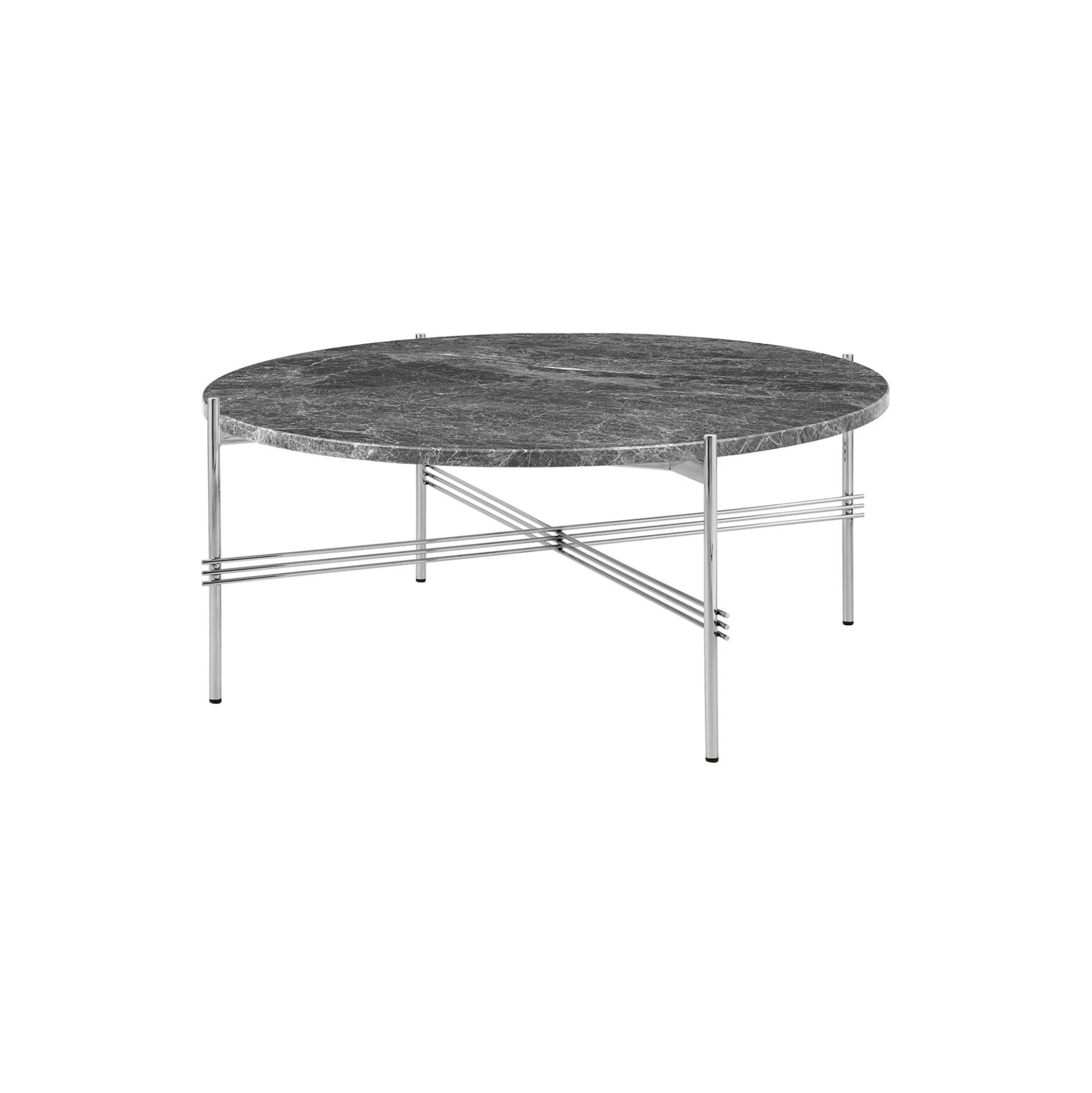 TS Coffee Table Ø80, grey emperador marble/steel