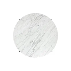 TS Coffee Table Ø80, white carrara marble/steel