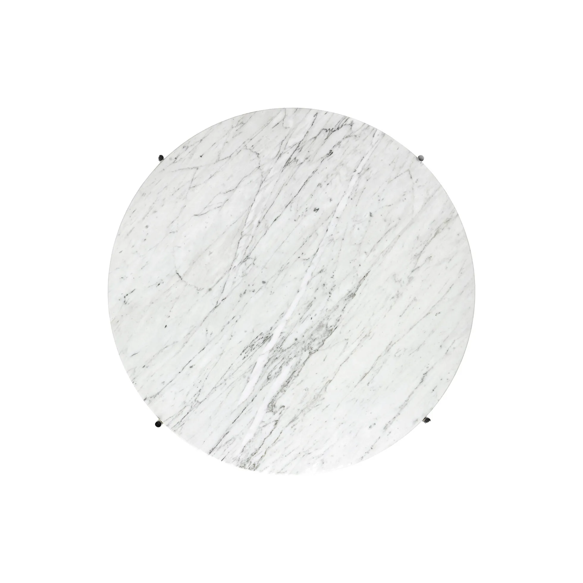 TS Coffee Table Ø80, white carrara marble/steel