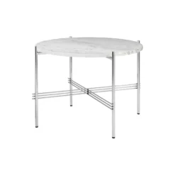 TS Coffee Table Ø55, white carrara marble/steel