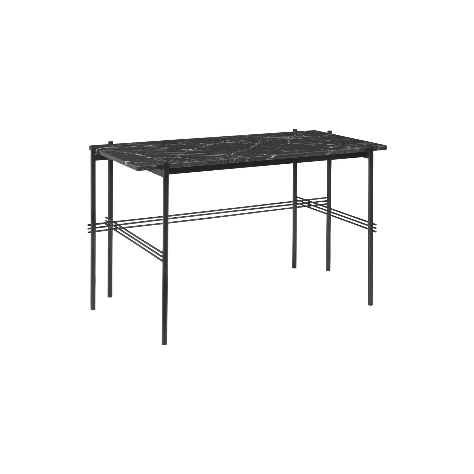 TS Desk, black marquina marble/black