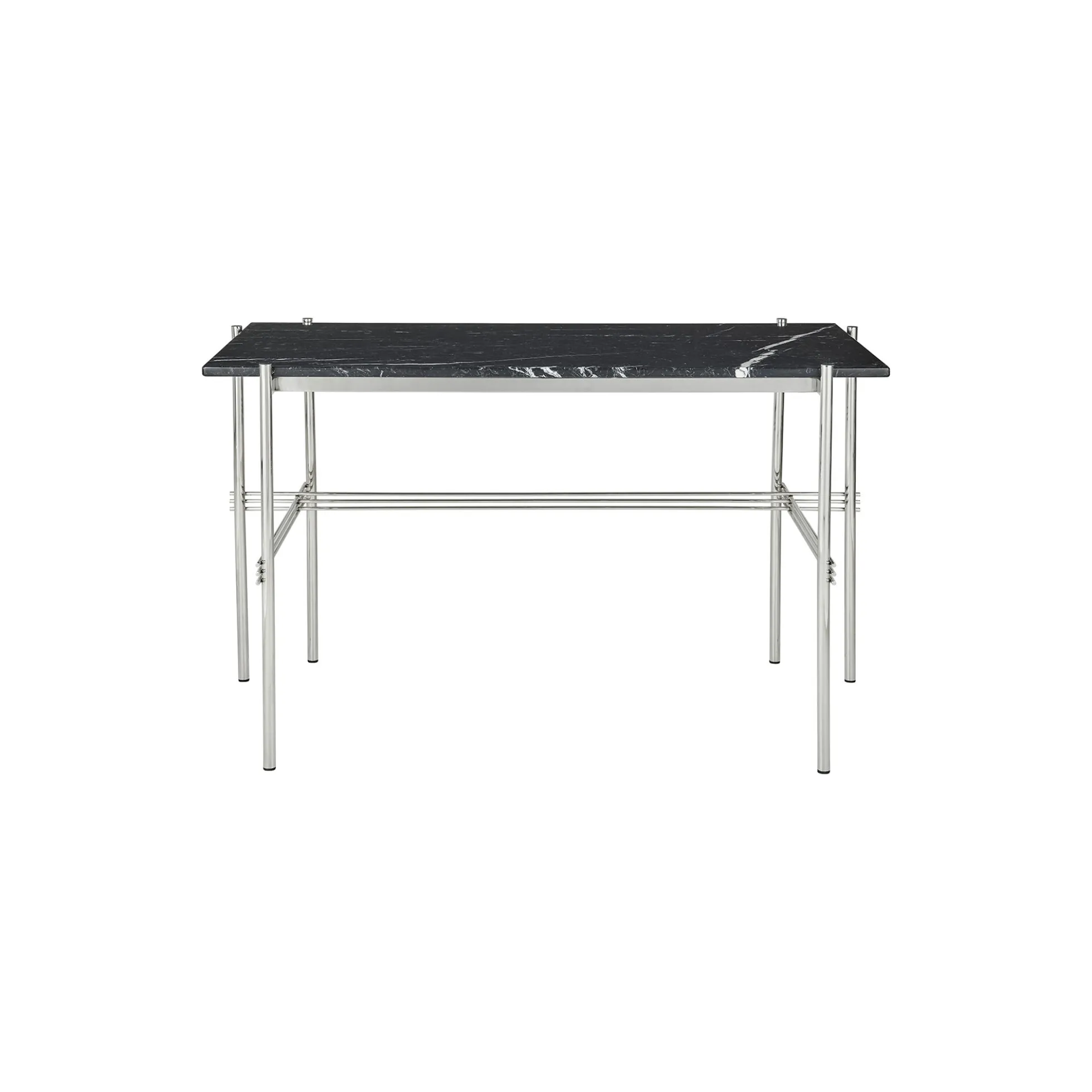 TS Desk, black marquina marble/steel