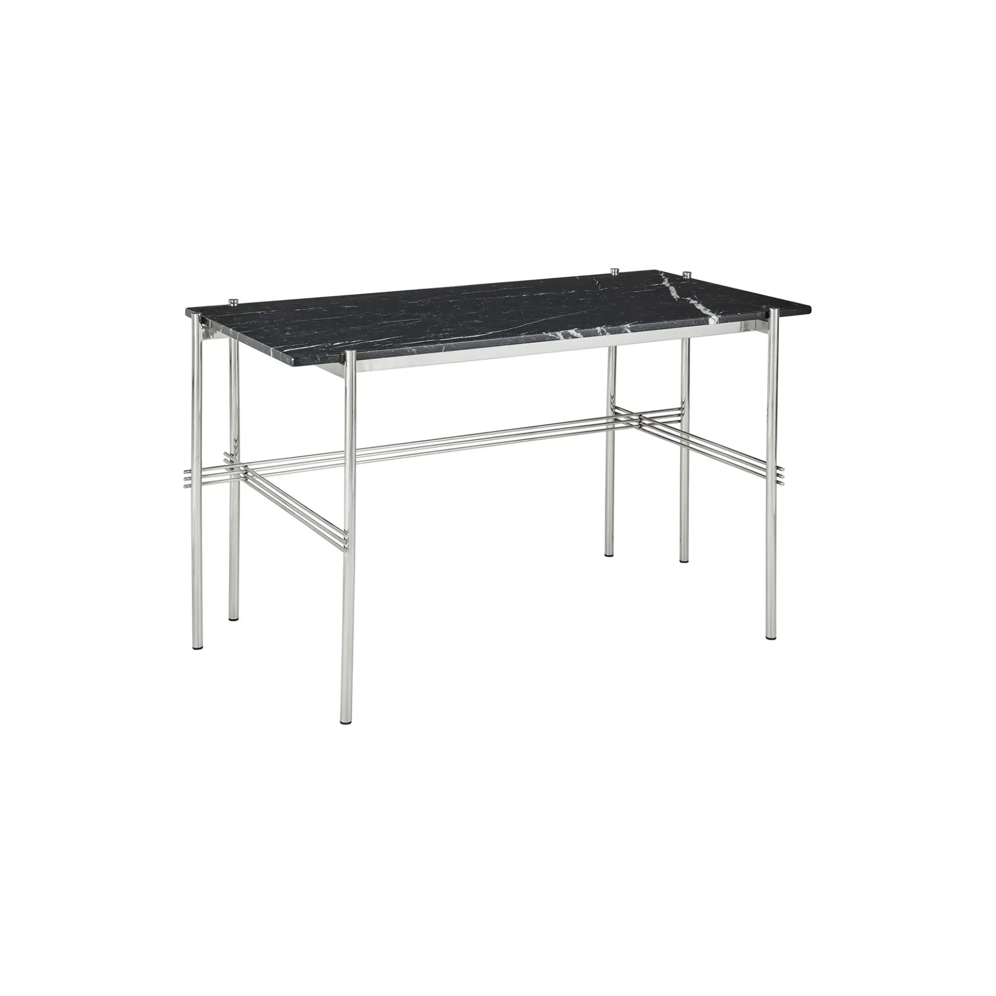 TS Desk, black marquina marble/steel