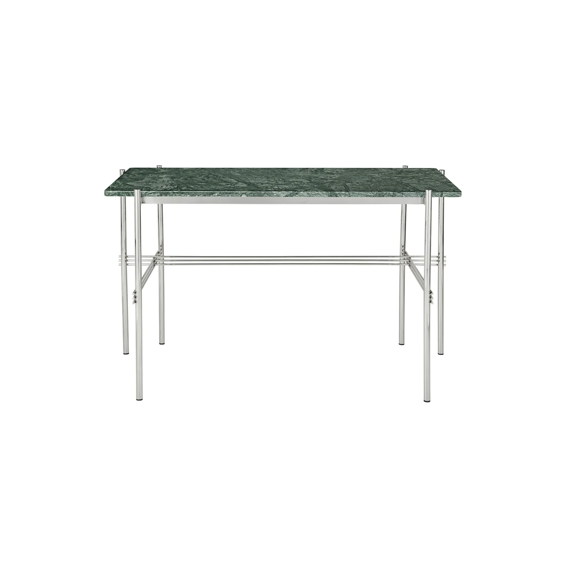 TS Desk, green guatemala marble/steel