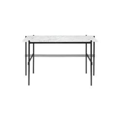TS Desk, white carrara marble/black