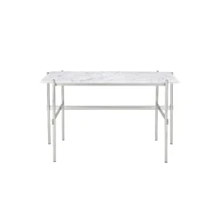 TS Desk, white carrara marble/steel