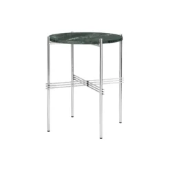 TS Side Table Round, green guatemala marble/steel