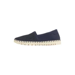 Tulip Espadrille, dark indigo pearled ivory
