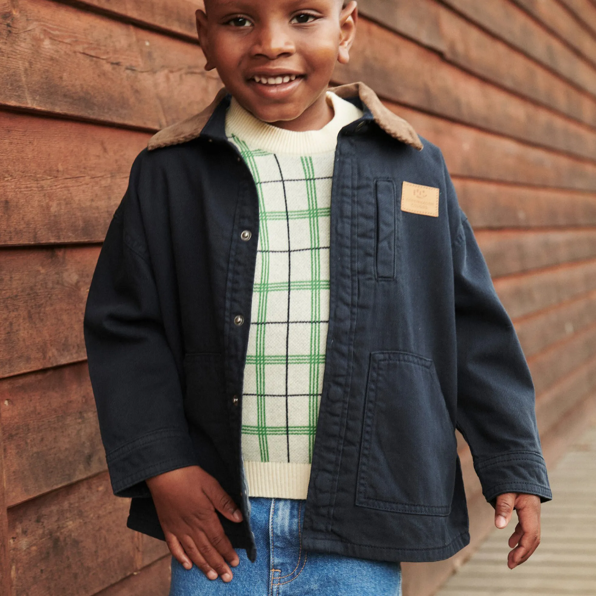 Twill Jacket w. Corduroy Collar
