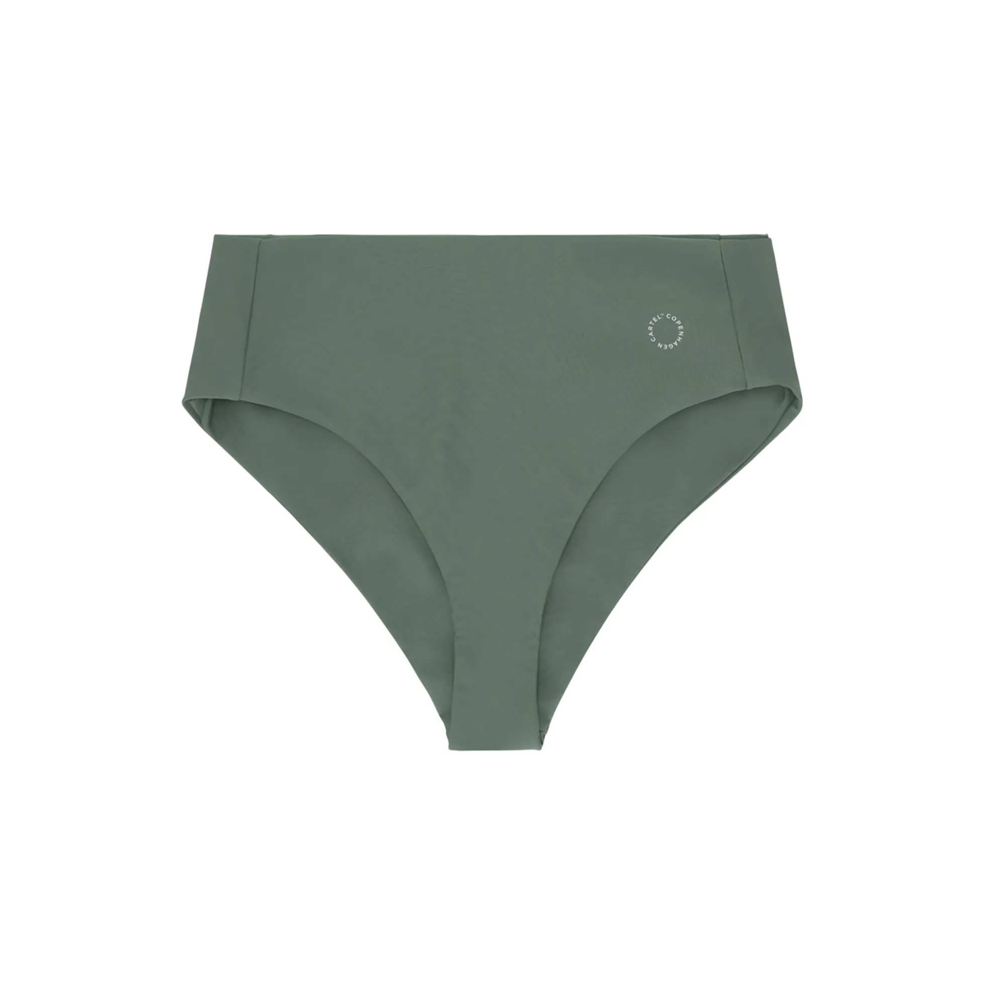 Ubud højtaljet bikinitrusse, army