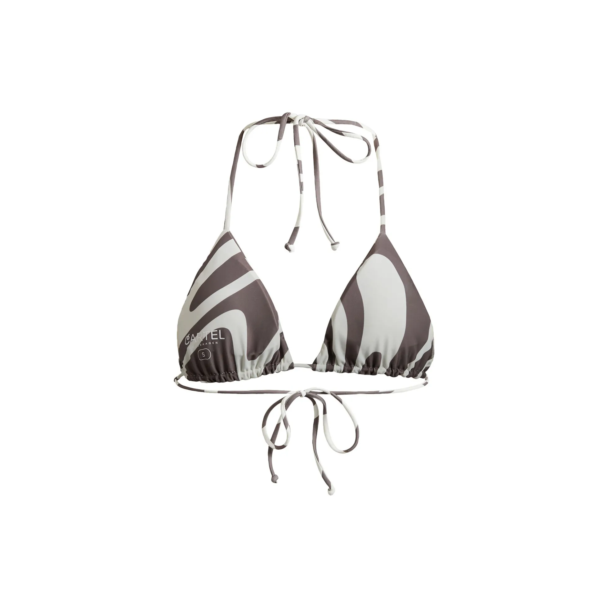 Uluwatu padded triangle bikini top printet, zebra hazel