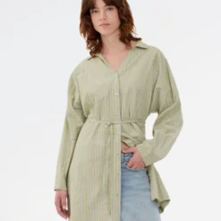 Umekomd dress, tarragon stripe