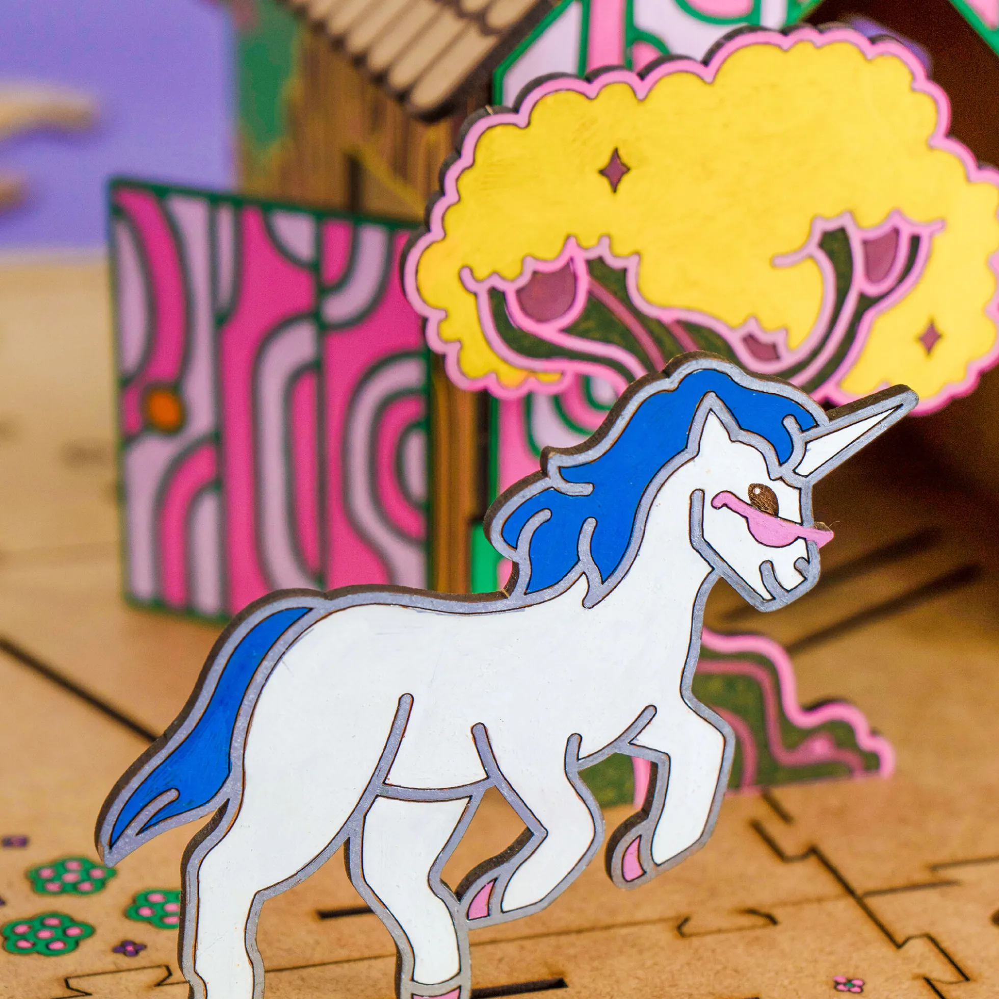 Unicorn trælegetøj | Regnbuevenner