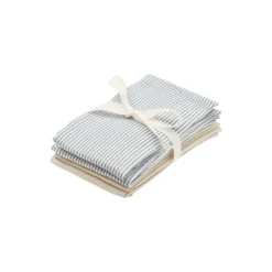 Vaskeklude 4-pak, classic stripes blue/praline