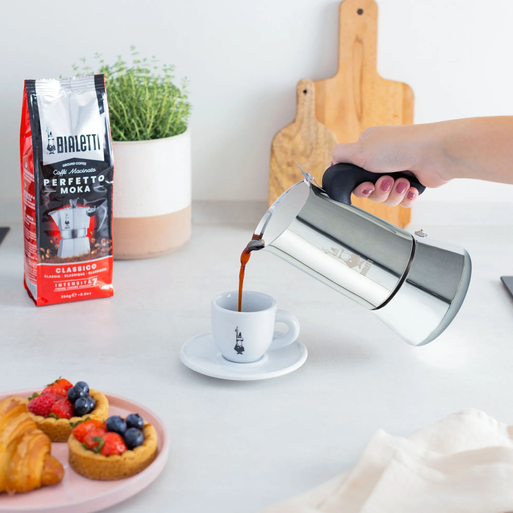 Venus espressokande 10 kopper, sølv