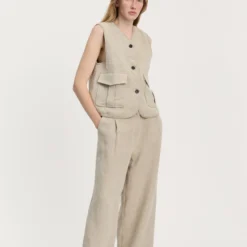 Vest Heavy Linen, pure natural