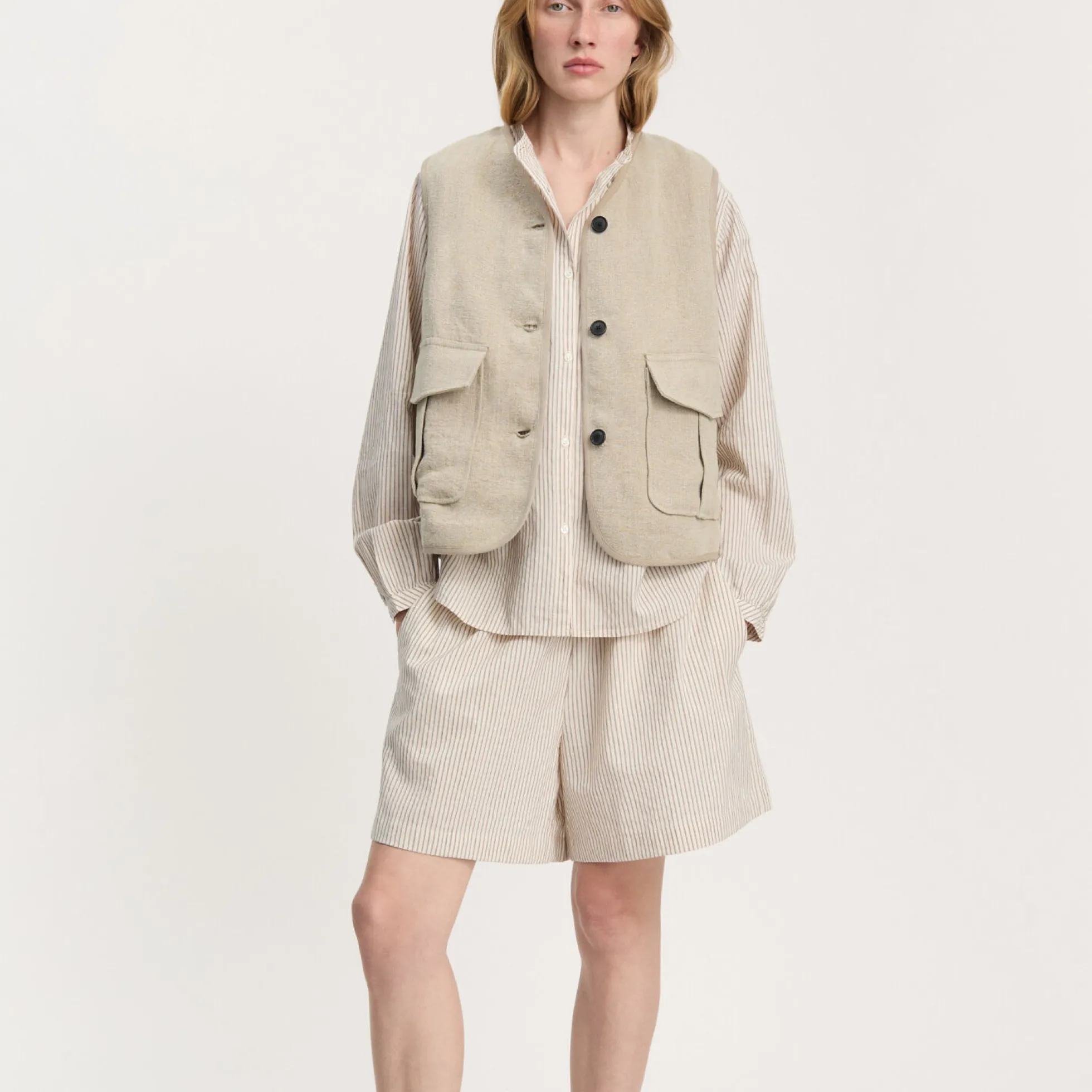 Vest Heavy Linen, pure natural