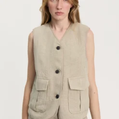 Vest Heavy Linen, pure natural