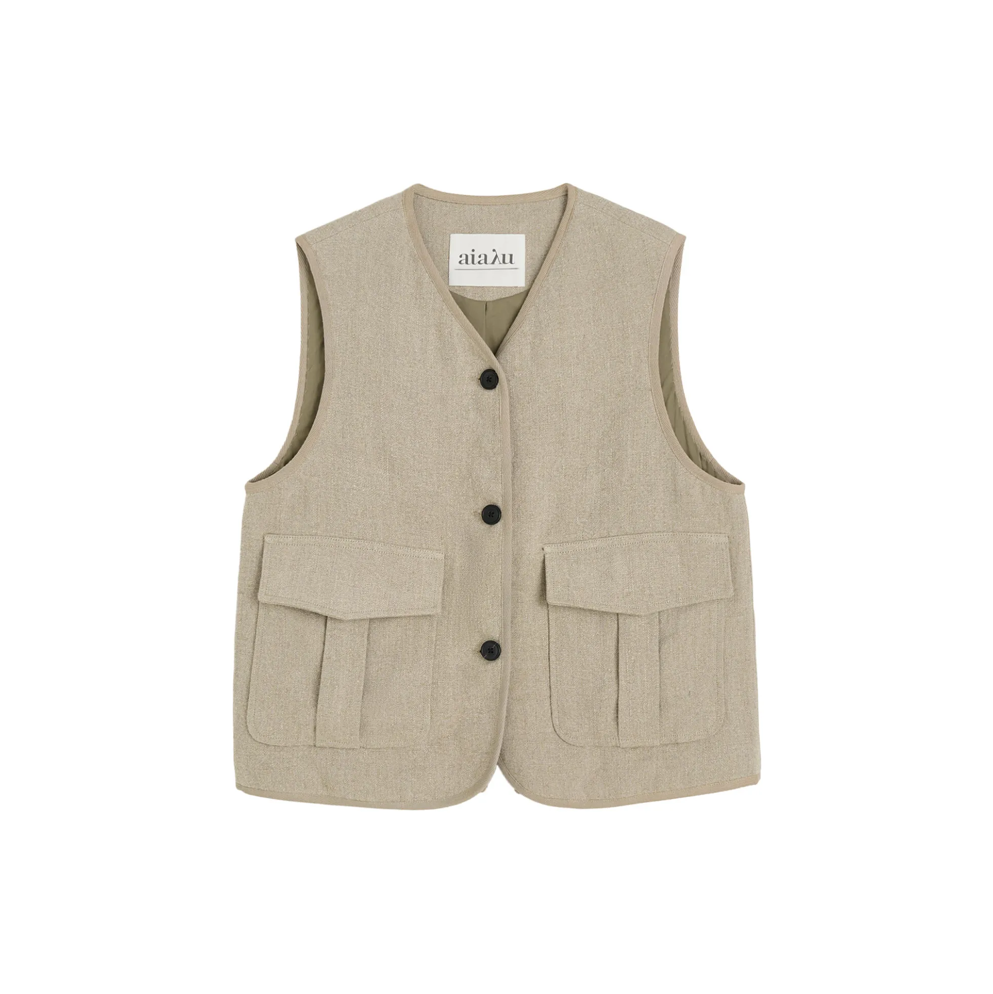 Vest Heavy Linen, pure natural