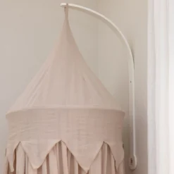 Vægmonteret sengehimmel-holder, classic white