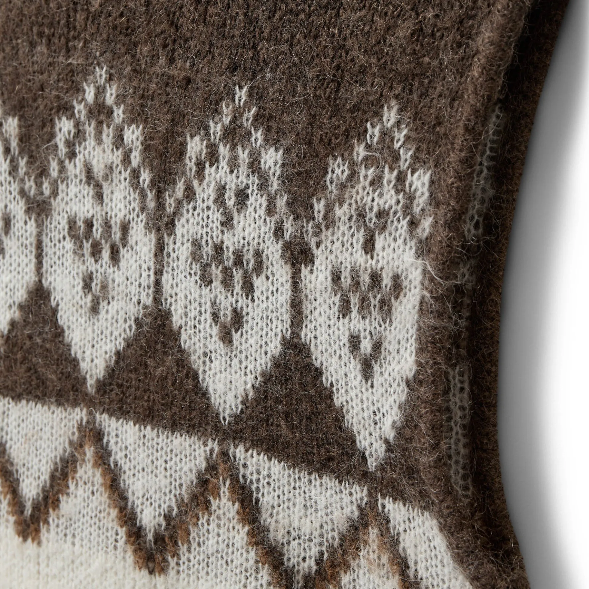 VILDASW HIGH NECK KNIT VEST, off white - brown
