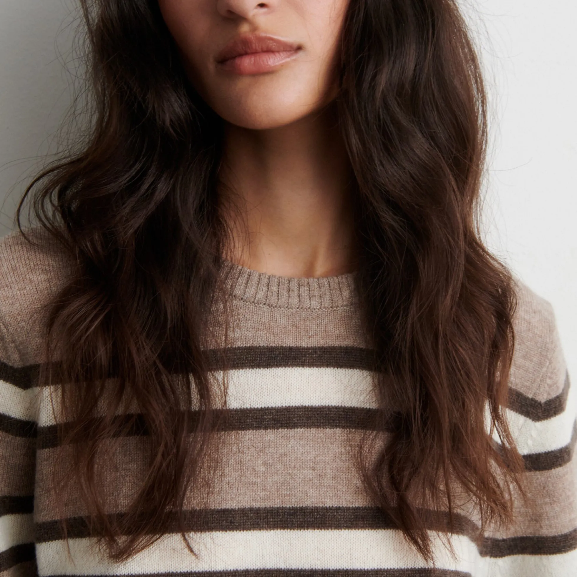 Vilna Knit SS O-Neck, light beige melange