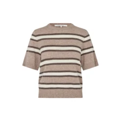 Vilna Knit SS O-Neck, light beige melange