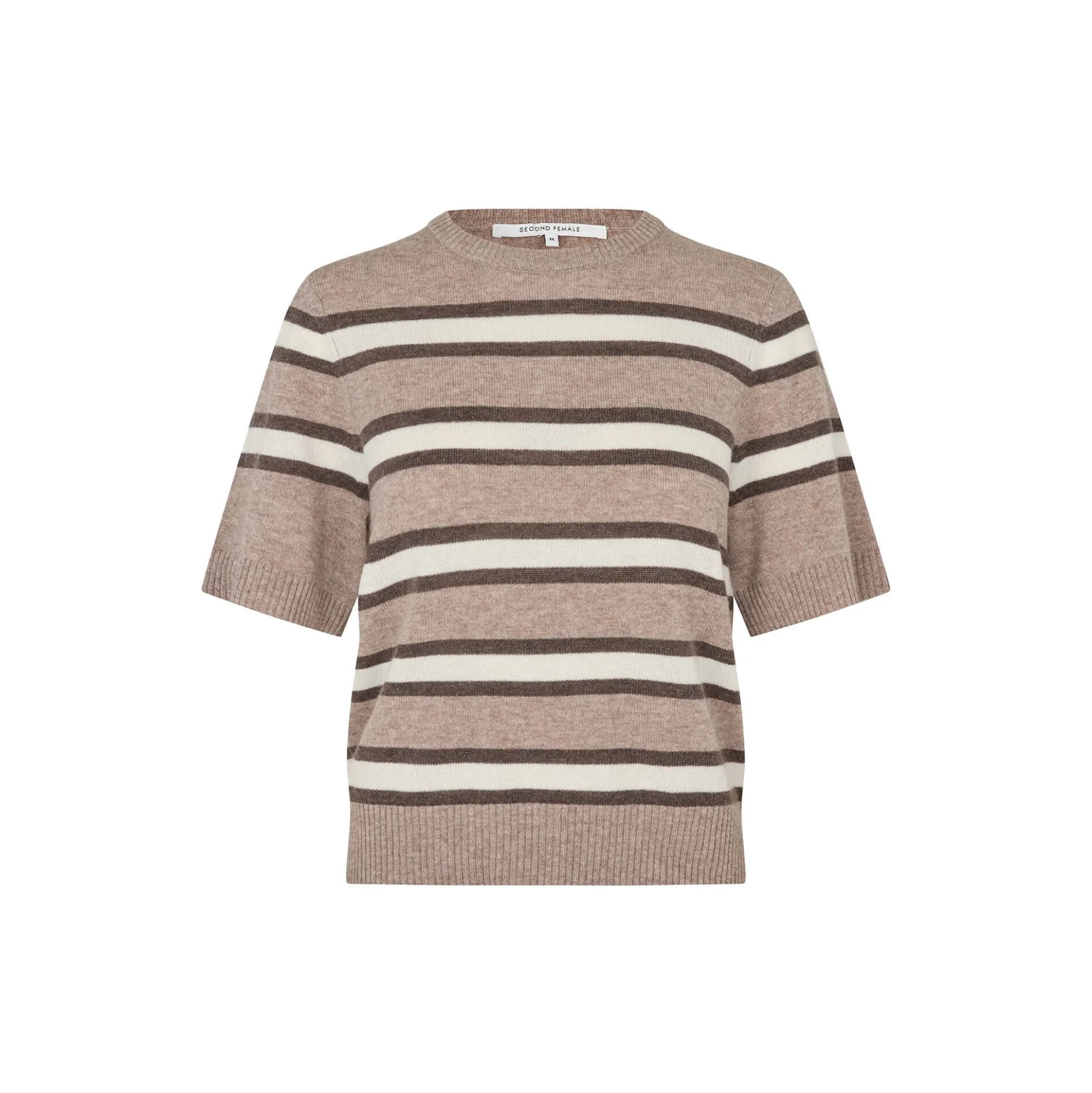 Vilna Knit SS O-Neck, light beige melange