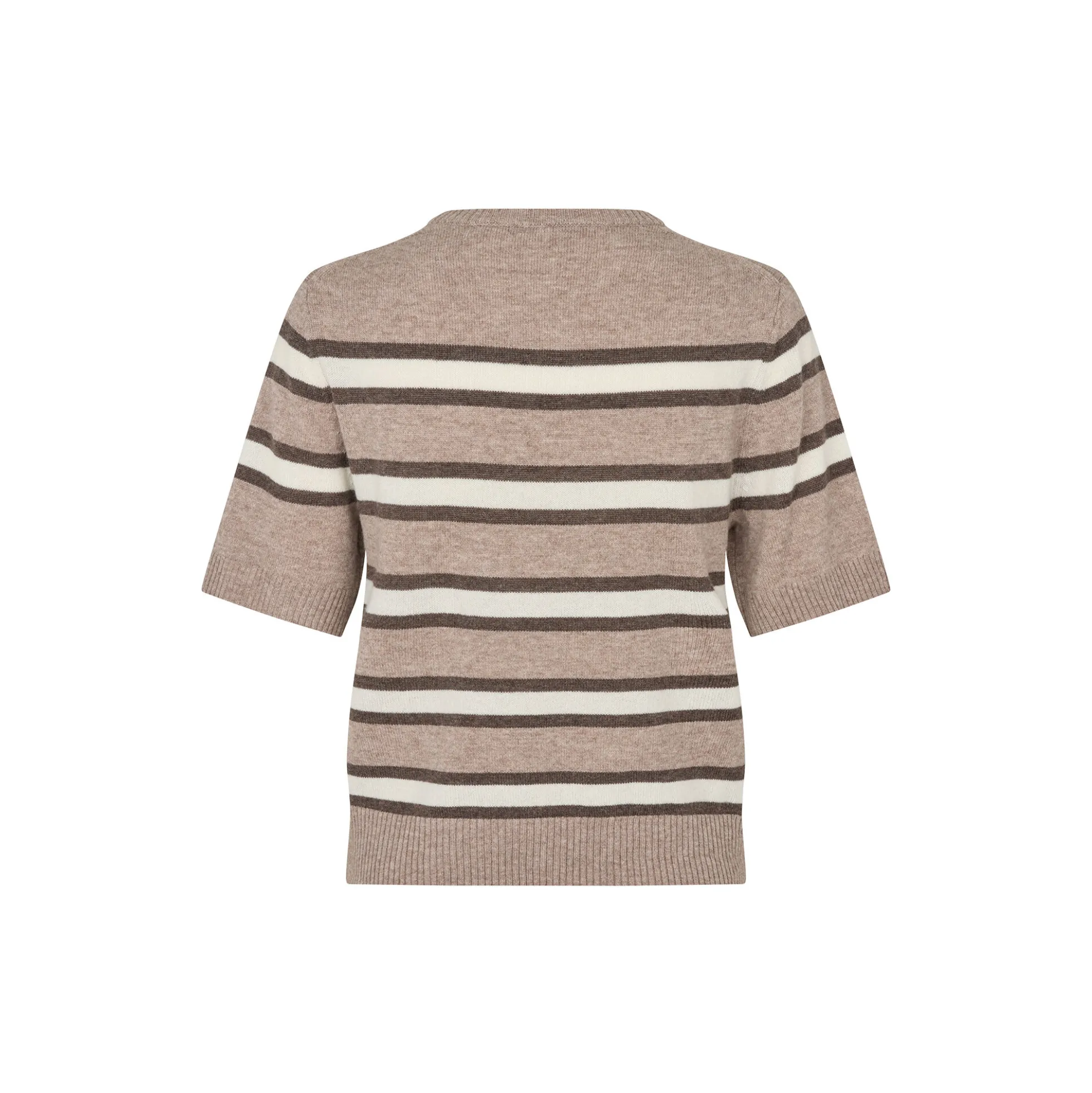Vilna Knit SS O-Neck, light beige melange