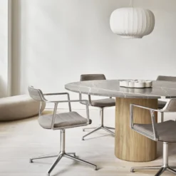 VIPP495 Cabin Round Table, pietra grey/light oak