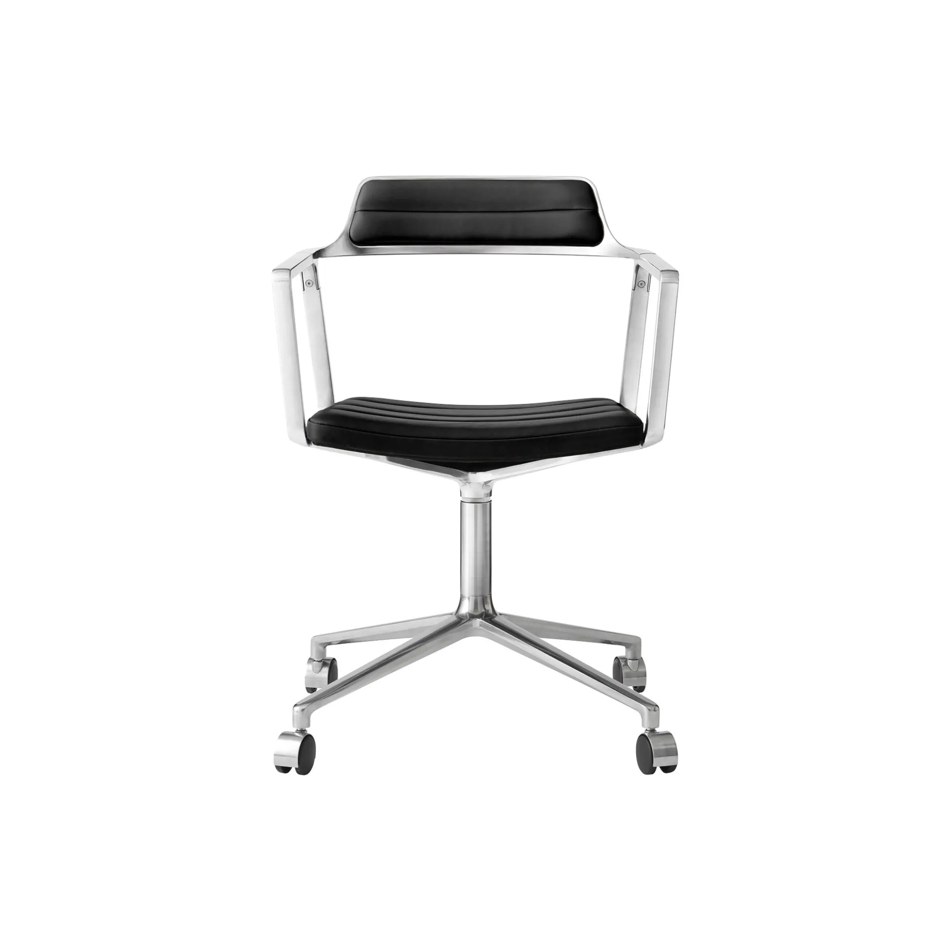 VIPP452 Swivel Chair with Castors, black/polished aluminium
