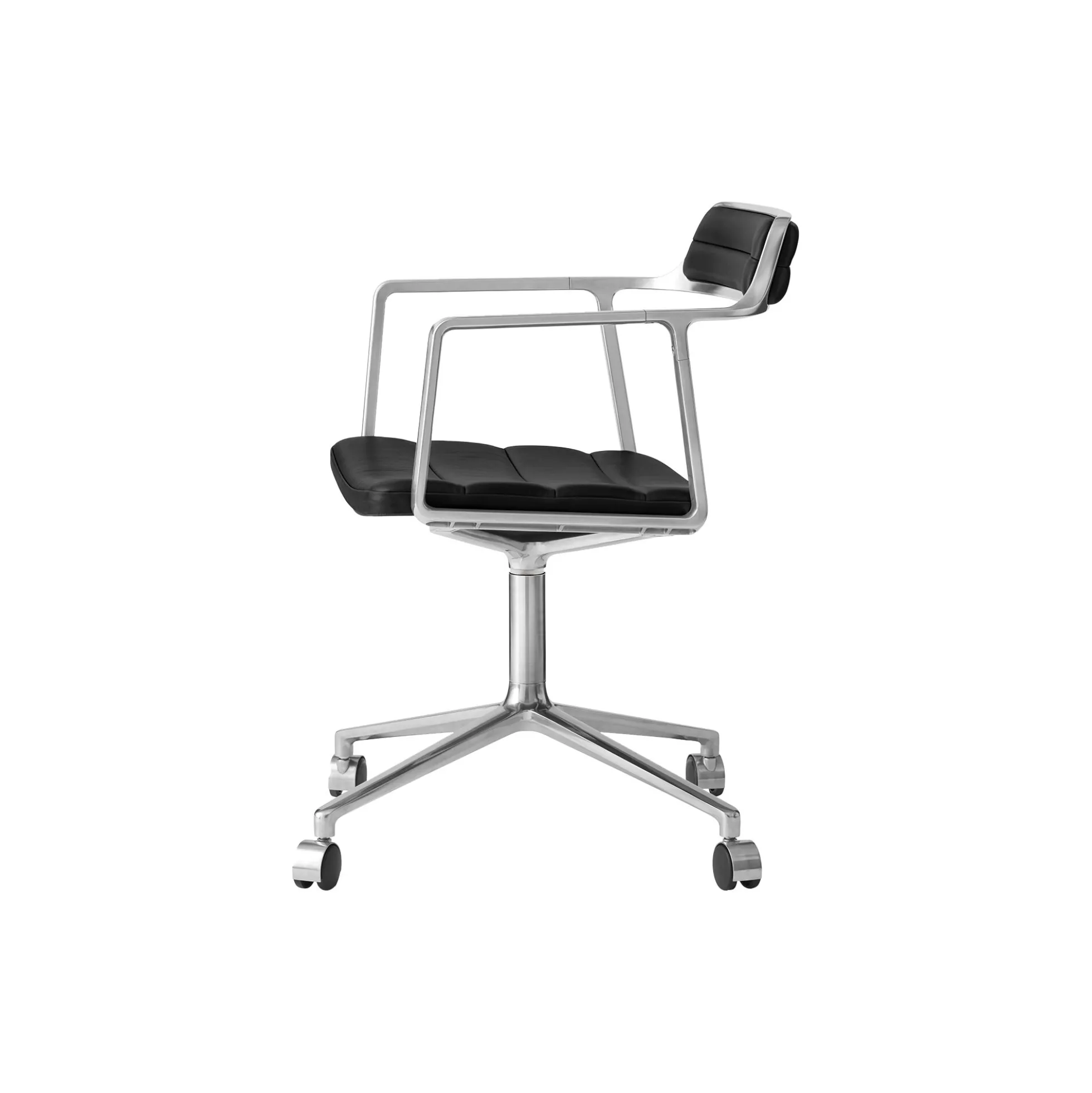 VIPP452 Swivel Chair with Castors, black/polished aluminium