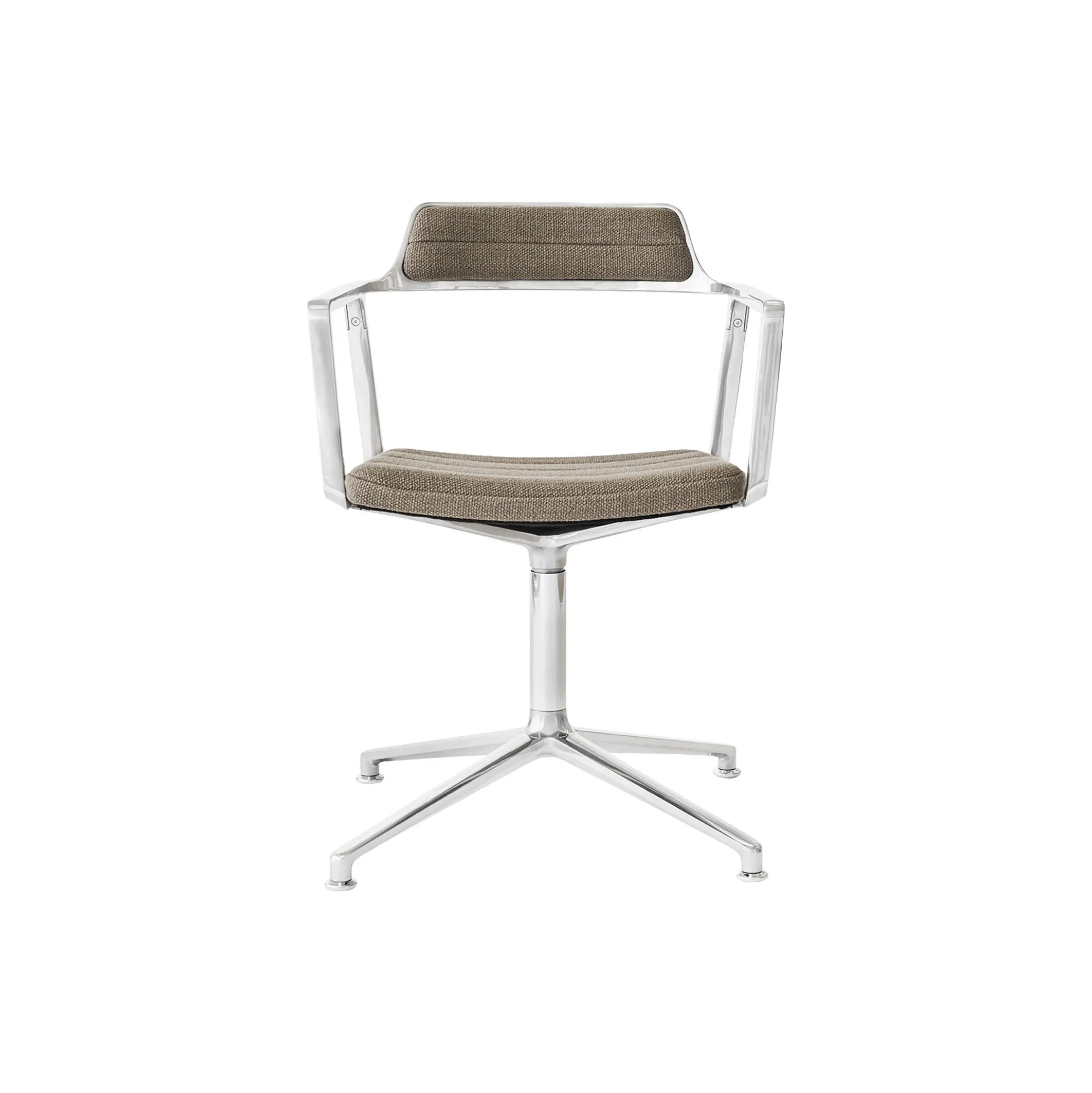 VIPP452 Swivel Chair with Gliders, dark sand/polished aluminium