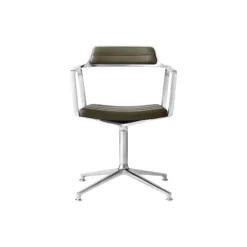 VIPP452 Swivel Chair with Gliders, bosco green/polished aluminium